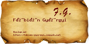 Fábián Györgyi névjegykártya